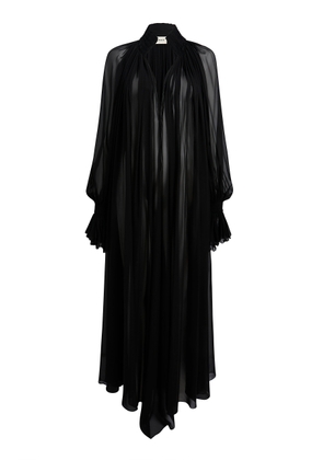 Khaite Edgar Pleated Silk-Chiffon Maxi Dress - Moda Operandi