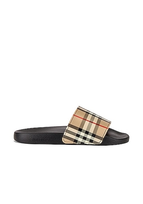Burberry Furley M Check Slide in Archive Beige - Cream. Size 39 (also in 43, 42, 40, 46).