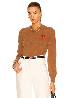 COMME des GARCONS PLAY V-Neck Pullover in Brown - Brown. Size XS (also in ).