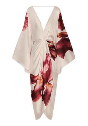 Andres Otalora Hilo Ancestral Orchid-Print Crepe Midi Wrap Dress - Moda Operandi