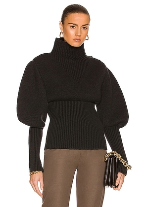 Bottega Veneta Wool Exaggerated Sleeves Sweater in Dark Green - Dark Green. Size M (also in ).
