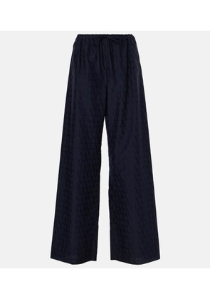 Valentino Cotton poplin wide-leg pants