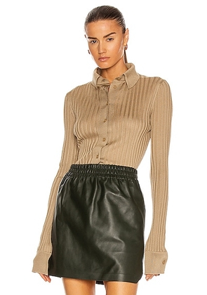Bottega Veneta Light Weight Silk Rib Sweater in Beige - Beige. Size L (also in M).