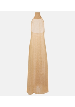 Oseree Lumiere metallic maxi dress
