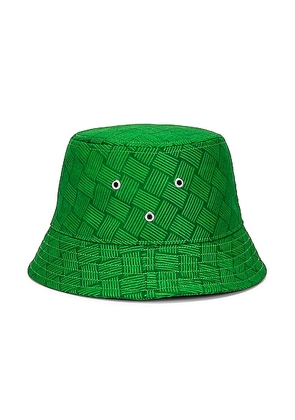 Bottega Veneta Intreccio Jacquard Nylon Bucket Hat in Parakeet - Green. Size L (also in S, M).