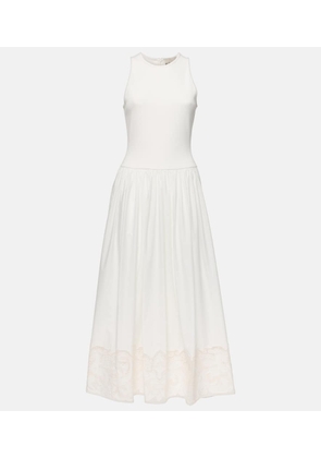 Alemais Pegasus embroidered cotton poplin midi dress