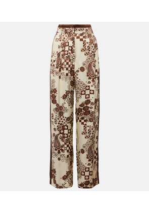 Alemais Printed high-rise wide-leg pants