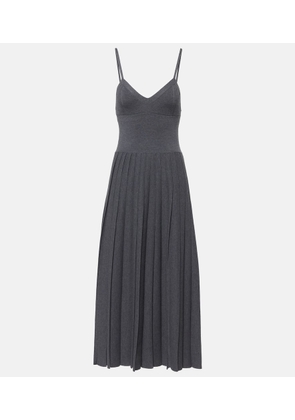 Khaite Elio pleated wool midi dress