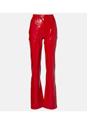 Norma Kamali Faux leather bootcut pants