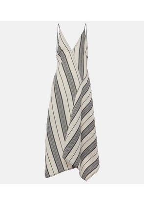 Ferragamo Striped linen and cotton maxi dress