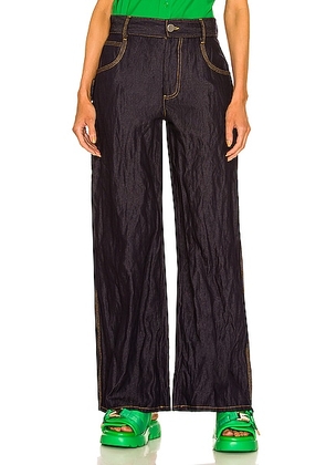 Bottega Veneta Metal Denim Twill Trouser in Indigo - Denim-Dark. Size 36 (also in 38, 40).