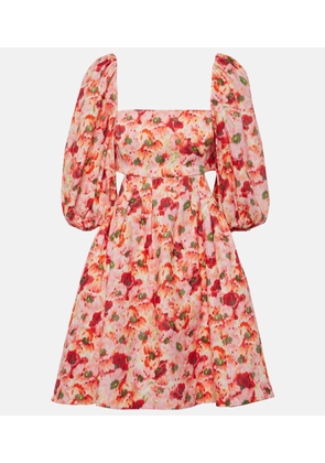 Zimmermann Lightburst cutout floral linen minidress