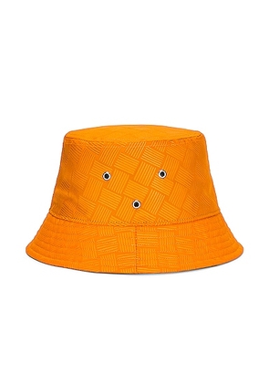 Bottega Veneta Intreccio Jacquard Nylon Hat in Tangerine - Orange. Size L (also in S, M).