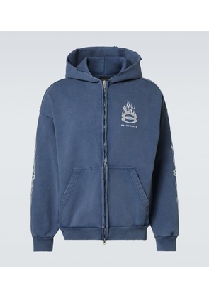 Balenciaga Burning Unity zip-up cotton hoodie