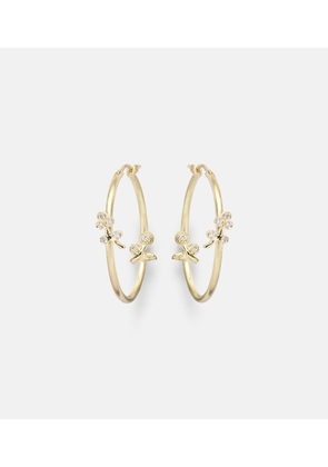 Ileana Makri Lavender Medium 18kt gold hoop earrings with diamonds
