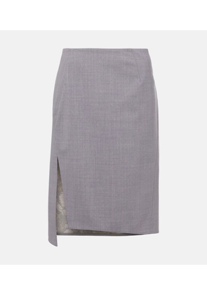 Versace Melange wool-blend pencil skirt