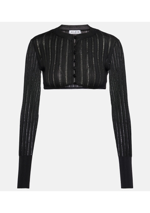Alaia Ribbed-knit cropped cardigan