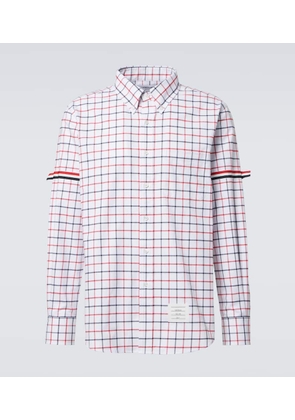 Thom Browne RWB Stripe checked cotton flannel shirt