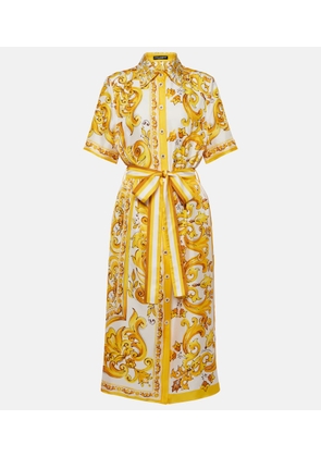 Dolce&Gabbana Majolica silk twill shirt dress