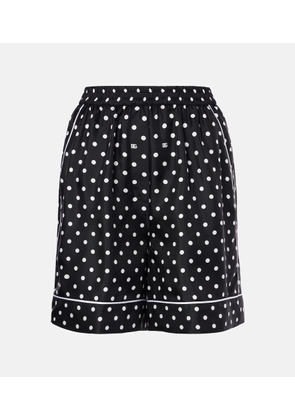 Dolce&Gabbana Polka-dot silk twill shorts