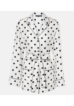 Dolce&Gabbana Polka-dot silk twill pajama shirt