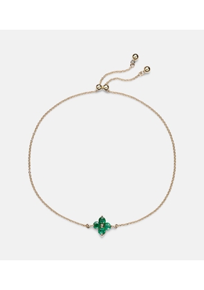 Stone and Strand Luckiest Clover 10kt gold bracelet with emerald