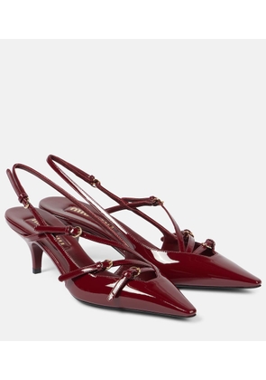 Miu Miu 55 patent leather slingback pumps