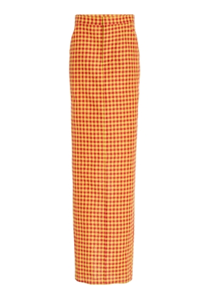 ZANKOV Ludivine Checked Vichy Maxi Skirt - Moda Operandi