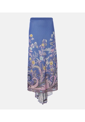 Etro Printed asymmetric maxi skirt