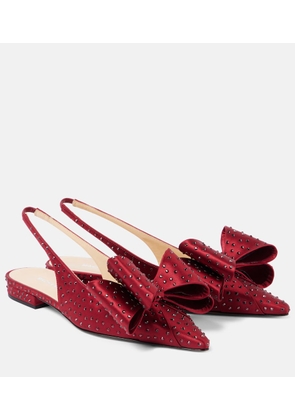 Mach & Mach Le Cadeau embellished satin slingback flats