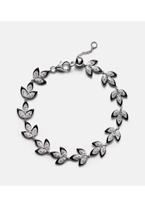 Kamyen Enamel Leaf 18kt white gold bracelet with diamond