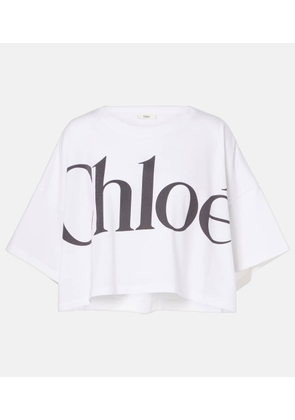 Chloe Logo cropped cotton jersey T-shirt