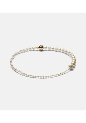 Sophie Bille Brahe Peggy a Pied 14kt gold anklet with freshwater pearls