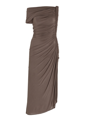 ALAÏA Asym Asymmetric Stretch-Jersey Midi Dress - Moda Operandi