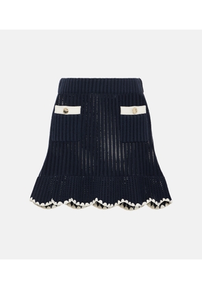 Self-Portrait Scalloped crochet miniskirt