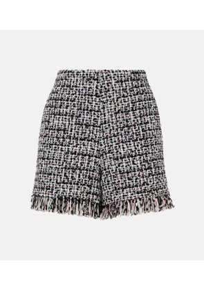 Self-Portrait Fringed high-rise boucle shorts