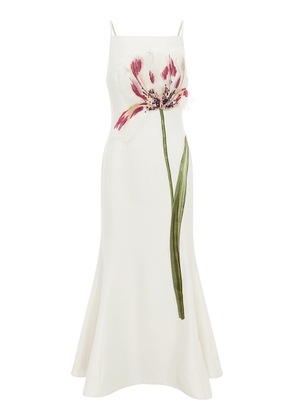 Leo Lin Regina Embellished Wool-Blend Midi Dress - Moda Operandi