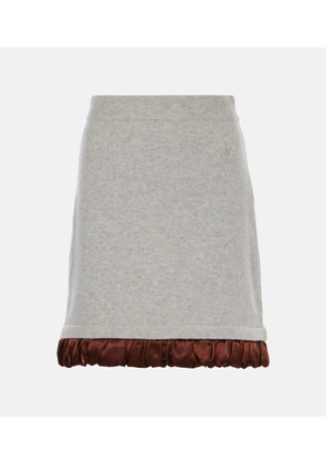 JW Anderson Satin-trimmed wool-blend midi skirt