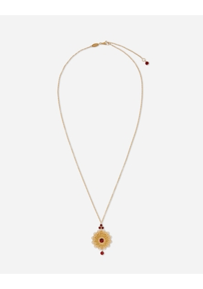 Dolce & Gabbana Filigree Pendant 18-carat Yellow Gold And Rhodolite Garnets - Woman Necklaces Gold Onesize