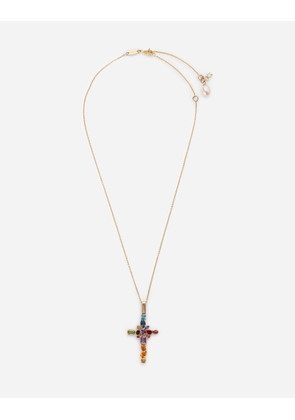 Dolce & Gabbana Rainbow Pendant 18-carat Yellow Gold And Multicolored Gems - Woman Necklaces Gold Gold Onesize