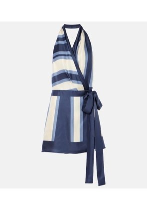 SIR Dazed printed silk wrap dress