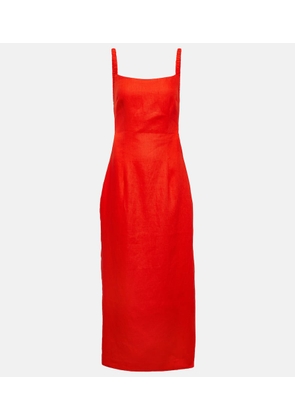 SIR Primrose ruched linen maxi dress