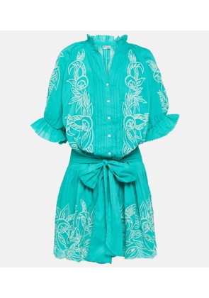 Juliet Dunn Colorblocked cotton minidress