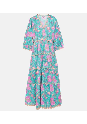 Juliet Dunn Colorblocked cotton poplin maxi dress