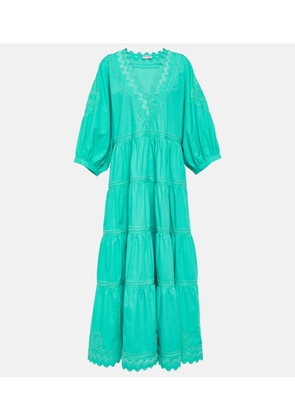 Juliet Dunn Tiered cotton poplin maxi dress