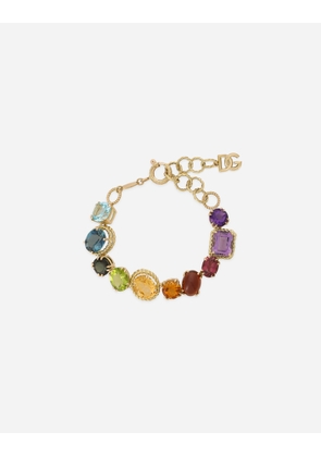 Dolce & Gabbana Rainbow Bracelet 18 Carat Yellow Gold Multicolored Gems - Woman Bracelets Gold Gold Onesize