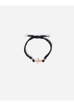 Dolce & Gabbana Sicily Bracelet Fabric With Yellow Gold 18-carat Cross - Man Bracelets Gold M