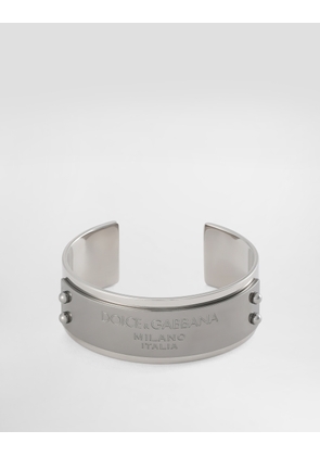 Dolce & Gabbana Rigid Bracelet With Logo - Man Bijoux Silver Metal Onesize