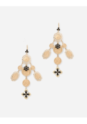 Dolce & Gabbana Sicily Earrings 18-carat Yellow Gold And Black Sapphires - Woman Earrings Gold Metal Onesize