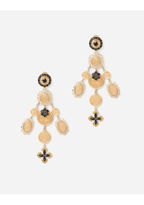 Dolce & Gabbana Sicily Earrings 18-carat Yellow Gold And Black Sapphires - Woman Earrings Gold Onesize